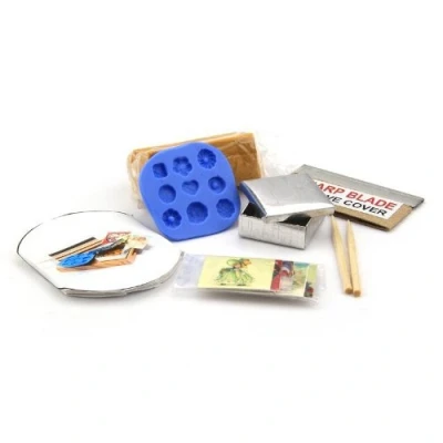 Image of MyTinyWorld Dolls House Miniature 9 Piece Biscuit Making Kit With Silicone Mould