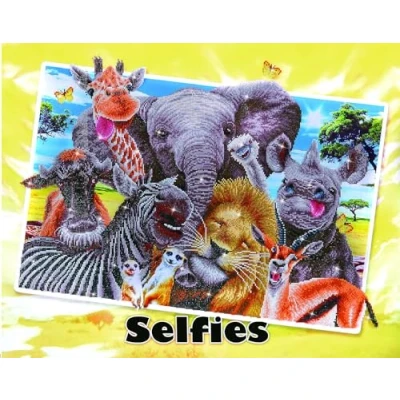 Image of DIAMOND DOTZ Painting, Beginner Kit, Resin Plastic Canvas Wax, Say Stampede, 97x77cm