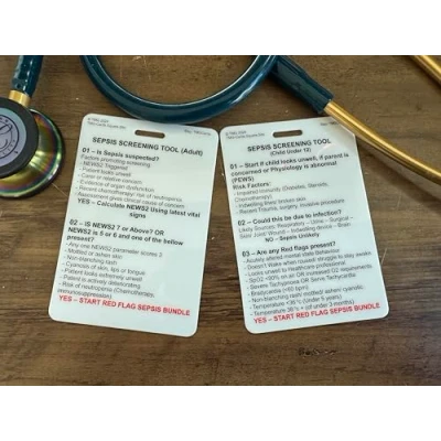 Image of Sepsis Screening Tool Adult and Child Bundle. Healthcare Educational Pocket Cards