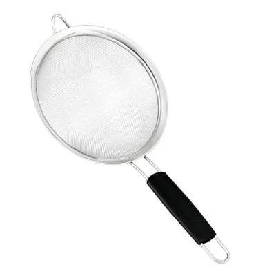 Image of Black Sieves and Strainers Set Metal Sieve Stainless Steel, Fine Mesh Strainer Kitchen Mesh, Sive Cooking, Flour for Baking Rust Free Seive(20cm)