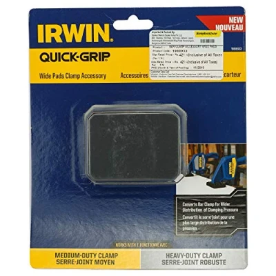 Image of IRWIN 1988933 Quick Grip Wide Pads for One Handed Bar Clamps Black/Blue