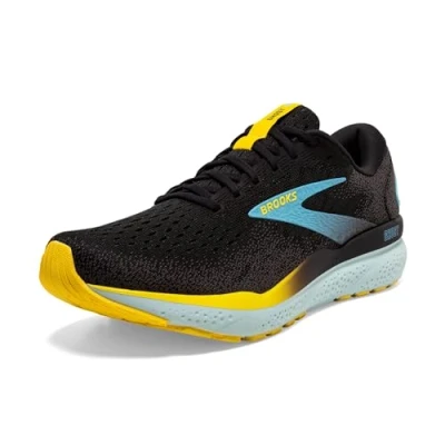 Image of Brooks Men’s Ghost 16 Neutral Running Shoe, Black/Forged Iron/Blue, 11.5 Wide