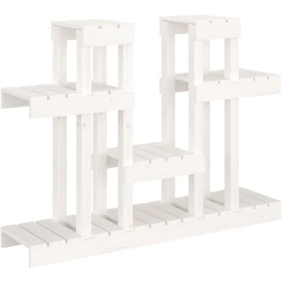 Image of vidaXL Plant Stand White 104.5x25x77.5 cm Solid Wood Pine