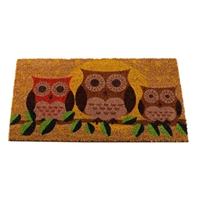 Image of Hooters Owl Decoir Bruch Coir Doormat 75 x 45cm