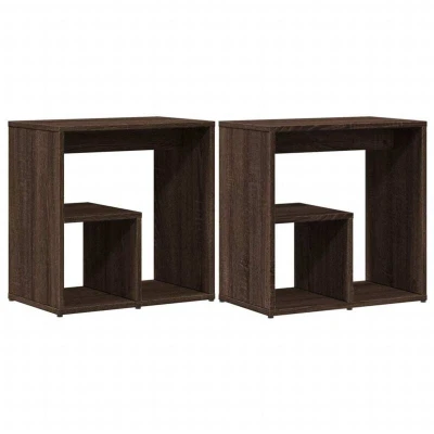 Image of vidaXL Side Tables 2 pcs Brown Oak 50x30x50 cm Engineered Wood