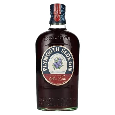 Image of Plymouth Sloe Botanical Dry Gin 26% ABV 70cl Crafted with 7 Hand Picked Botanicals Traditional Fruit Distilled in England&#039;s Oldest Working Distillery