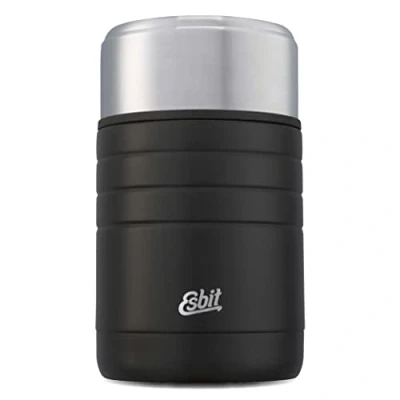 Image of Esbit Majoris Thermal Food Container Warming 800 ml in Black Stainless Steel for Hot and Cold