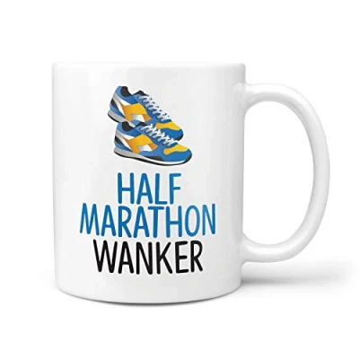 Image of TeHe Gifts Half Marathon W Anker Mug Running Runner Novelty 10oz Ceramic Gift