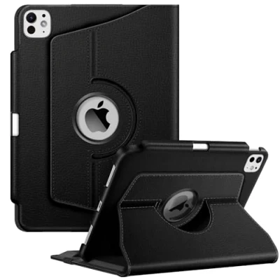 Image of FINTIE Rotating Case Compatible with iPad Pro 11 inch (2024) M4 Pencil Holder [360 Degree] Adjustable Swiveling Stand Protective Cover Auto Sleep/Wake Function, Black