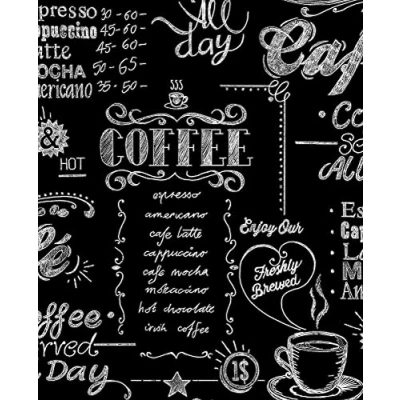 Image of Superfresco Easy Black/White Coffee Shop Wallpaper Roll Paste The Wall Application Novelty Design Perfect for cafes/Restaurants or Kitchen/Pantry Feature
