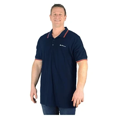 Image of Ben Sherman Men&#039;s Kingsize 59310 Signature Polo Shirt 5XL Dark Navy