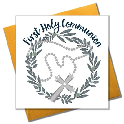 Image of Claire Giles POM083 &quot;First Holy Communion&quot; Greeting Card Embellished with Pompoms