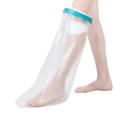 Image of Fasola Leg Cast Cover for Shower, Waterproof Plaster Dressing Protector Broken Toe, Ankle, Foot Wound, Burns, Reusable Bag Keep Wounds &amp; Bandage Dry