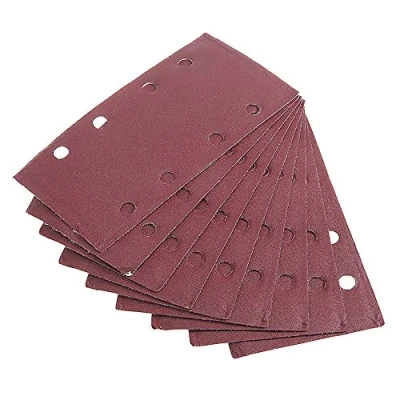Image of ExcInter 10PCS 93x185mm Sandpaper Sanding Paper 8 Holes Loop Sand Sheet Punched 320 Grits Fit Rectangular Orbital Sander