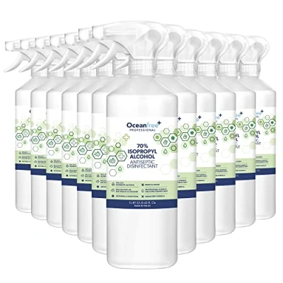 Image of IPA Disinfectant Rubbing Isopropyl Alcohol 1L Litre Kills 99% Bacteria, Germs Sanitiser Sanitizer (Pack of 12)