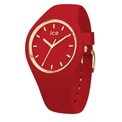 Image of Ice WATCH Glam Colour Red Women&#039;s Wristwatch With Silicon Strap 016264 (Medium)