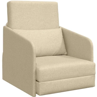 Image of vidaXL Floor Sofa Bed 2 in 1 Cream 65x80x83 cm Fabric