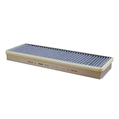 Image of 76888838 Pollen Filter MAHLE ORIGINAL LA 43 Particulate 380,0, 390,0mm 129, 144mm 40,0mm MERCEDES BENZ: ACTROS MP4 / MP5