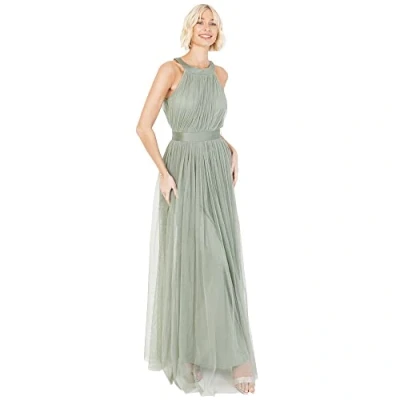 Image of Anaya with Love Women&#039;s Ladies Maxi for Women Halter Neck Long Sleeveless Belt a Line Evening Gown Ball Prom Wedd Dress, Forest Green, 10 UK