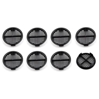Image of fiXte 70mm Lattice Design Black Plastic Push in Circular Soffit Vents Roof Air (3)