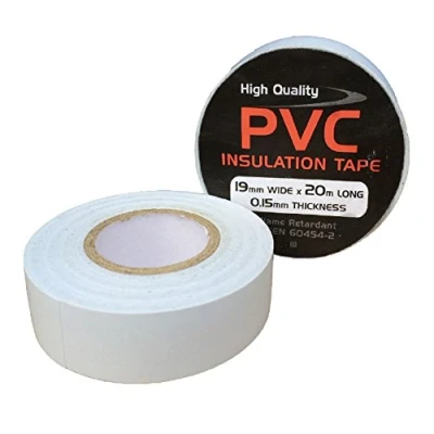 Image of 1 x White Electrical PVC Insulation Tape 19mm 20 Metres, Flame Retardant
