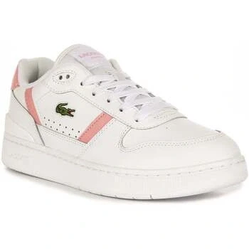 Image of Lacoste Tclip SET 224 Trainers, Women&#039;s, Size: 3.5, Blanc/rose Leather
