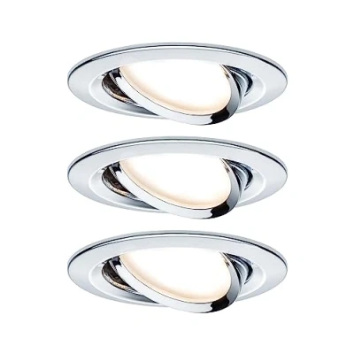 Image of Paulmann 93880 Premium Recessed Light Set Coin Slim dimmable Round swiveling LED 3x6.8W 2700K 230V 51mm chr/alu, Aluminium zinc, 6.8 W, Chrome