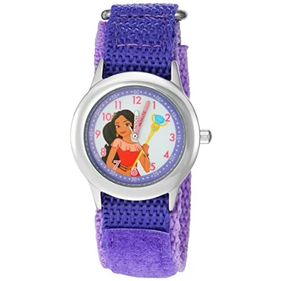 Image of Disney Girl&#039;s &#039;Elena of Avalor&#039; Quartz Stainless Steel and Nylon Watch, Color:Purple (Model: W003035)