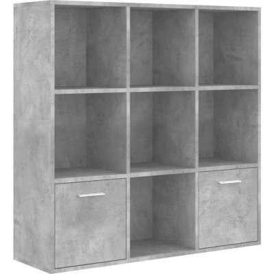 Image of vidaXL Book Cabinet Concrete Grey 98x30x98 cm Engineered Wood