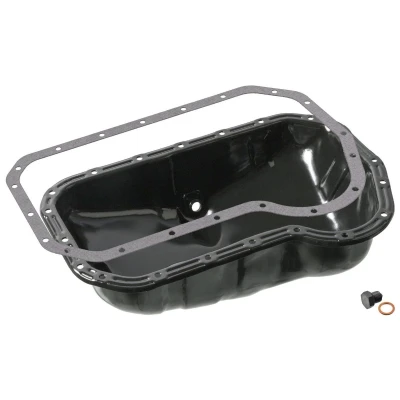 Image of 055103601, 055103601KPL, 055103601S1, 55103601KPL oil sump FEBI BILSTEIN 02138 with an drain plug gasket Steel VOLKSWAGEN: GOLF 2