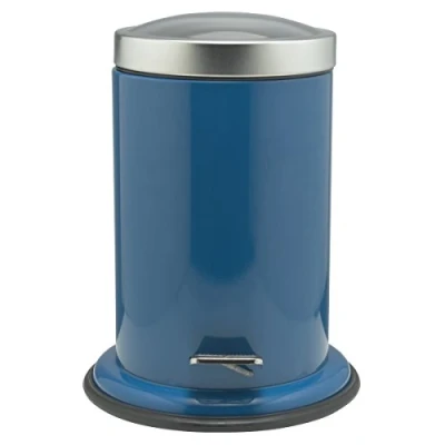 Image of Sealskin Acero Pedal Bin, Stainless Steel, Blue, 23 x 28.5 22.4 cm