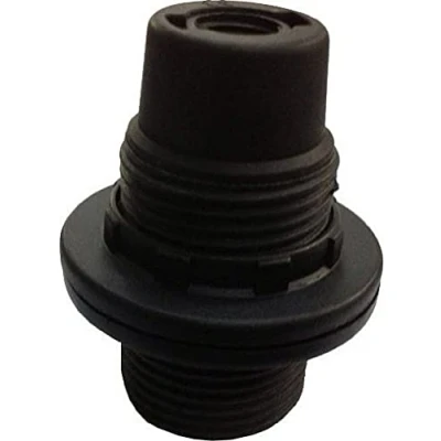 Image of Electraline 71115 Threaded E14 Light Bulb Socket with 2 Rings Black