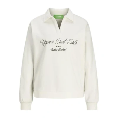 Image of JJXX Women&#039;s Jxpallas RLX Ls Vneck Sweat SWT Sweatshirt, Blanc De Blanc, M