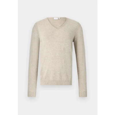 Image of VILA Vneck Jumper, Women&#039;s, Size: XL, Natural melange