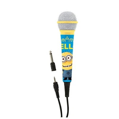 Image of Lexibook Universal Despicable Me Minions Microphone , 3,5 Jack and 6,3 mm adapter, High sensitivity, For Kids Karaoke, Blue/Yellow, MIC100DES