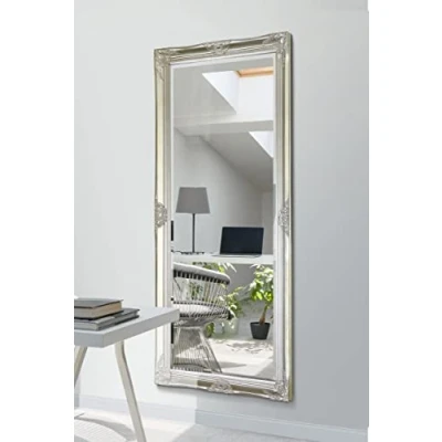 Image of MirrorOutlet Large Silver Antique Shabby Chic Ornate Wall Mirror 5Ft6 X 2Ft6, 168cm 76cm,XY050
