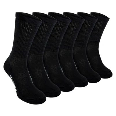 Image of Sock Snob 6 Pack Mens Calf Size Bamboo Organic Cotton Running Sport Socks (4 8, Black)