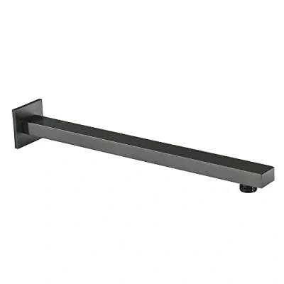 Image of Milano Orno Wall Mounted Rectangular Arm for Rainfall Shower Head Gunmetal Grey
