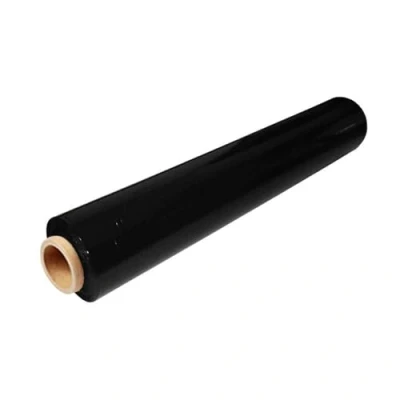 Image of TPZ Multi Use Strong Pallet Wrap Cling Film Tear Resistant Water &amp; Moisture Proof Stretch Shrink High Quality Easy to 400mm x 250m (Black, 1 Roll)