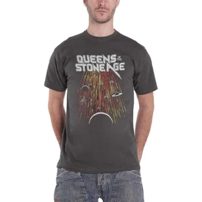 Image of Queens of The Stone Age T Shirt Meteor Shower Official Unisex Charcoal Grey S