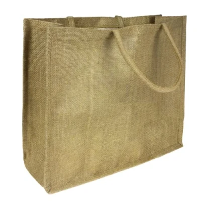 Image of SolaDirect Pack of 1 Jumbo Large Natural Hessian Jute Bag 36 x 42 15 cm (Laminated Interior)