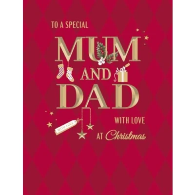 Image of Avant Garde Studios Classic Christmas Card, Couple Special Mum &amp; Dad 8 x 6 inches Piccadilly Greetings