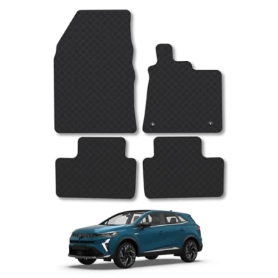 Image of Rubber Car Mats Compatible With Renault Symbioz (2024+) Tailored Fit Floor Set Accessory Custom Anti Slip Backing Heavy Duty Waterproof Easy Clean Durable All Weather Full Coverage