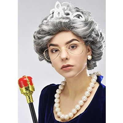 Image of Struts Womens The Queen Style Fancy Dress Accessory Kit with Wig