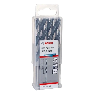 Image of Bosch Professional 10 Piece PointTeQ HSS Twist Drill Bit (for Metal, 6.9 x 69 109 mm, Driver Accessories)