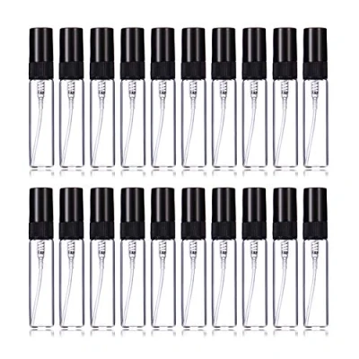Image of Enslz 5ml Perfume Mist Spray Bottles Refillable Mini Empty Travel Clear Atomizer Glass 20pcs (5ml, Black)
