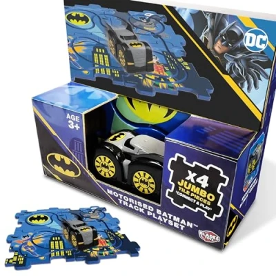 Image of Bladez Batman Playset, DC Comics, Motorised Track Vehicle and Track, STEM Activity Set for Preschool children, Jumbo Size, 4 Puzzle Pieces, Licensed Toy by Toyz