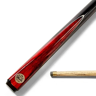 Image of BAIZE MASTER Silver Series 48 Inch RED CONQUEST 2pc Junior Pool Cue or Kids Snooker with Ash Shaft and 9.5mm Layered Tip (Red)