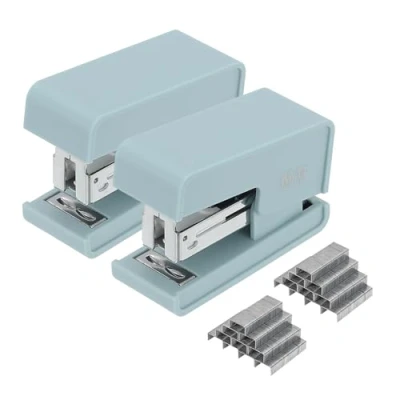 Image of M&amp;G Desktop Stapler, 20 Sheet Capacity Morandi Mini Stapler Portable Effortless Office with Staples for Classroom Supplies, Blue