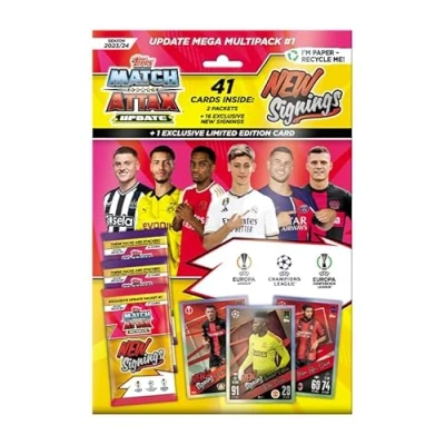 Image of Topps Match Attax 23/24 Update Mega Multipack #1 41 Cards, Including 16 New Signings and an Exclusive Limited Edition Card!
